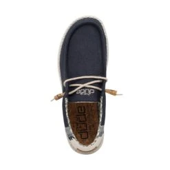 Heydude Hey Dude Wally Linen Natural Navy -Shoe Trend Shop 1100792568d 30c490a3 0e18 4380 b494 b904eeb3f7fb