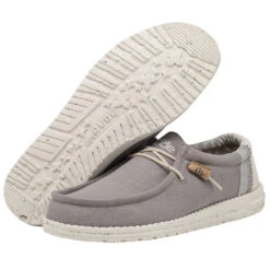 Wally Break Stitch - Grey 8 Wally Break Stitch - Grey -Shoe Trend Shop 110793297 WALLY LINEN NATURAL GREY LEFT 3 1
