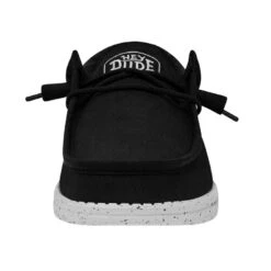 Wally Slub Canvas - Black -Shoe Trend Shop 40009 001 WALLYSLUBCANVAS BLACK LEFTFRONT