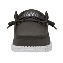 Wally Slub Canvas - Dark Grey -Shoe Trend Shop 40009 029 WALLYSLUBCANVAS DARKGREY LEFTFRONT