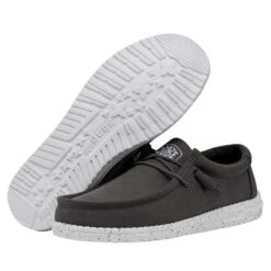 Wally Slub Canvas - Dark Grey -Shoe Trend Shop 40009 029 WALLYSLUBCANVAS DARKGREY PAIRBOTTOM