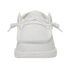 Wally Slub Canvas - White 9 Wally Slub Canvas - White -Shoe Trend Shop 40009 100 WALLYSLUBCANVAS WHITE LEFTFRONT