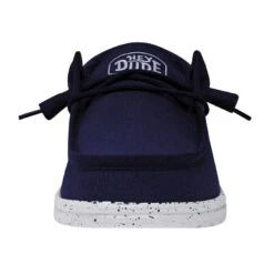Wally Slub Canvas - Navy 9 Wally Slub Canvas - Navy -Shoe Trend Shop 40009 410 WALLY SLUB CANVAS NAVY LEFT FRONT