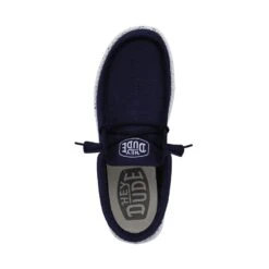 Wally Slub Canvas - Navy 11 Wally Slub Canvas - Navy -Shoe Trend Shop 40009 410 WALLY SLUB CANVAS NAVY LEFT TOP