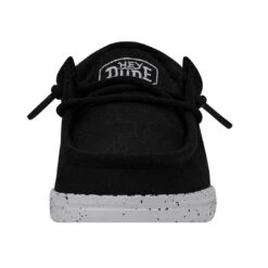 Wally Toddler Slub Canvas - Black 10 Wally Toddler Slub Canvas - Black -Shoe Trend Shop 40029 001 WALLYTODDLERSLUBCANVAS BLACK LEFTFRONT