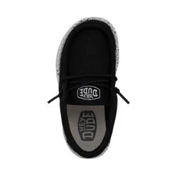 Wally Toddler Slub Canvas - Black 8 Wally Toddler Slub Canvas - Black -Shoe Trend Shop 40029 001 WALLYTODDLERSLUBCANVAS BLACK LEFTTOP