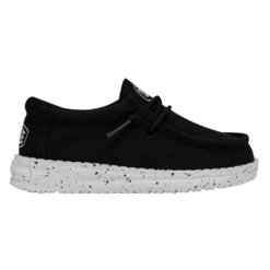 Heydude Hey Dude Wally Toddler Slub Canvas Black 10 Heydude Hey Dude Wally Toddler Slub Canvas Black -Shoe Trend Shop 40029 001 WALLYTODDLERSLUBCANVAS BLACK RIGHTSIDE