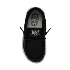 Heydude Hey Dude Wally Toddler Slub Canvas Black 12 Heydude Hey Dude Wally Toddler Slub Canvas Black -Shoe Trend Shop 40029 001 WALLYTODDLERSLUBCANVAS BLACK RIGHTTOP