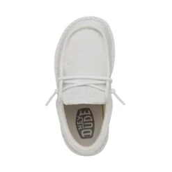 Wally Toddler Slub Canvas - White -Shoe Trend Shop 40029 100 WALLYTODDLERSLUBCANVAS WHITE LEFTTOP