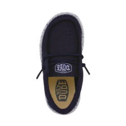 Wally Toddler Slub Canvas - Navy 11 Wally Toddler Slub Canvas - Navy -Shoe Trend Shop 40029 410 WALLYTODDLERSLUBCANVAS NAVY LEFTTOP