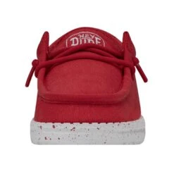 Wally Toddler Slub Canvas - Red -Shoe Trend Shop 40029 610 WALLYTODDLERSLUBCANVAS RED LEFTFRONT