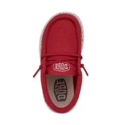 Wally Toddler Slub Canvas - Red -Shoe Trend Shop 40029 610 WALLYTODDLERSLUBCANVAS RED LEFTTOP