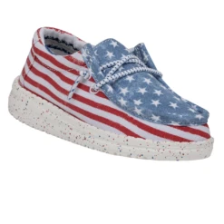 Heydude Hey Dude Wally Toddler Patriotic Stars & Stripes -Shoe Trend Shop 40031 9C8 WALLYTODDLERPATRIOTIC STARSANDSTRIPES RIGHTANGLE