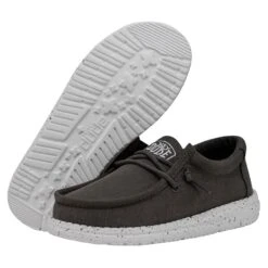Wally Youth Slub Canvas - Dark Grey 8 Wally Youth Slub Canvas - Dark Grey -Shoe Trend Shop 40044 029 WALLYYOUTHSLUBCANVAS DARKGREY PAIRBOTTOM