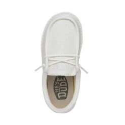 Wally Youth Slub Canvas - White 11 Wally Youth Slub Canvas - White -Shoe Trend Shop 40044 100 WALLYYOUTHSLUBCANVAS WHITE LEFTTOP