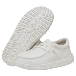 Wally Youth Slub Canvas - White 8 Wally Youth Slub Canvas - White -Shoe Trend Shop 40044 100 WALLYYOUTHSLUBCANVAS WHITE PAIRBOTTOM