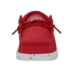 Wally Youth Slub Canvas - Red -Shoe Trend Shop 40044 610 WALLYYOUTHSLUBCANVAS RED LEFTFRONT
