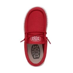Wally Youth Slub Canvas - Red -Shoe Trend Shop 40044 610 WALLYYOUTHSLUBCANVAS RED LEFTTOP