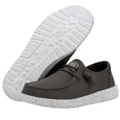 Wendy Slub Canvas - Dark Grey 8 Wendy Slub Canvas - Dark Grey -Shoe Trend Shop 40063 029 WENDY SLUB CANVAS DARK GREY LEFT 3