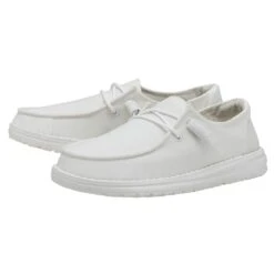 Shoe Trend Shop -Shoe Trend Shop 40063 100 WENDY SLUB CANVAS WHITE LEFT 2