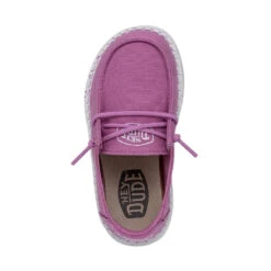 Wendy Toddler Slub Canvas - Violet -Shoe Trend Shop 40144 508 WENDYTODDLERSLUBCANVAS VIOLET LEFTTOP