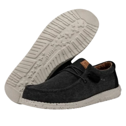 Wally Washed Canvas - Black 8 Wally Washed Canvas - Black -Shoe Trend Shop FW23 M 40296 001 WALLY WASHED CANVAS BLACK LEFT PAIROUTSOLE