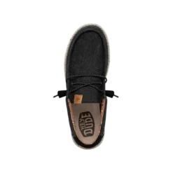 Wally Washed Canvas - Black 11 Wally Washed Canvas - Black -Shoe Trend Shop FW23 M 40296 001 WALLY WASHED CANVAS BLACK LEFT TOP